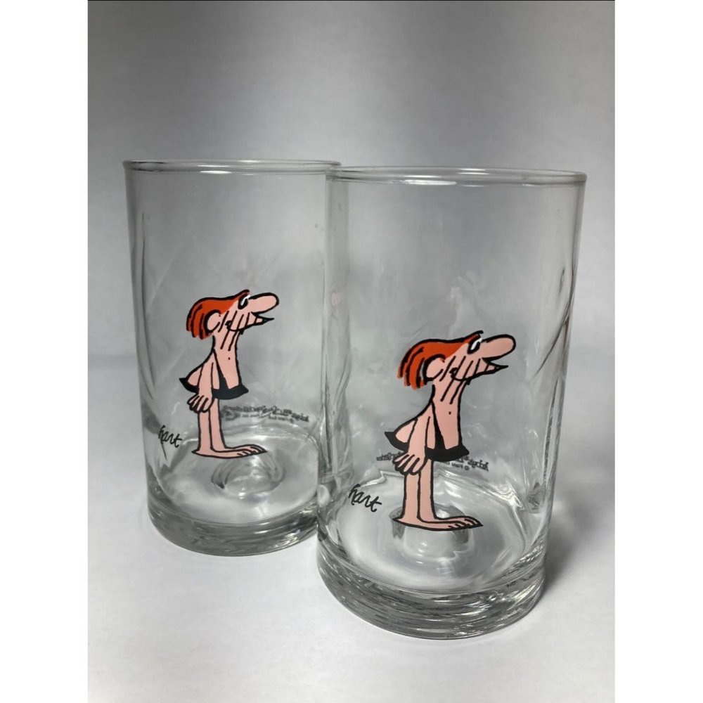 2 Arby's B.C. Ice Age 1981 Collector Series Glass